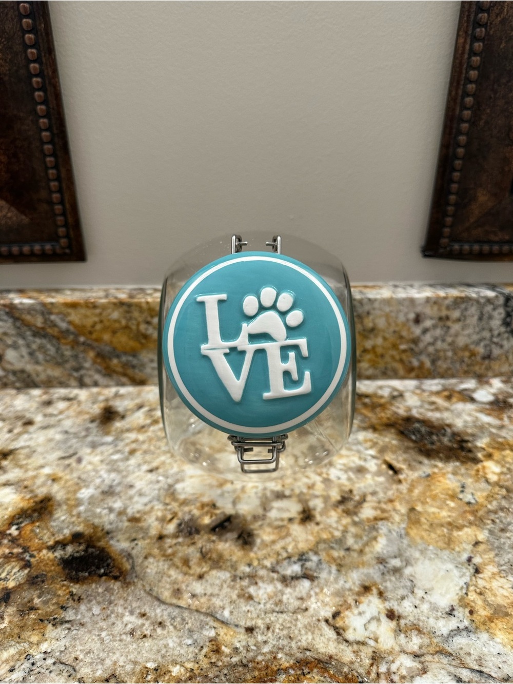 Love Paw Canister - Aqua Lid